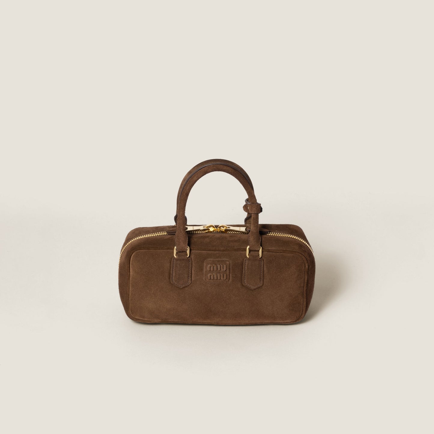 Arcadie padded suede top-handle bag Cocoa Brown (Large)