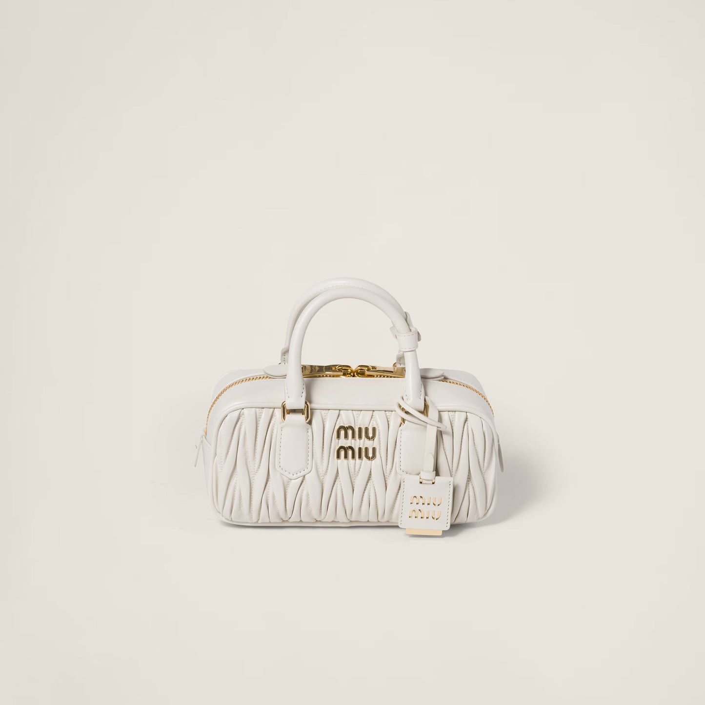 Arcadie leather bag matelassé White - حقيبة Arcadie جلد لون أبيض ماتلاسي