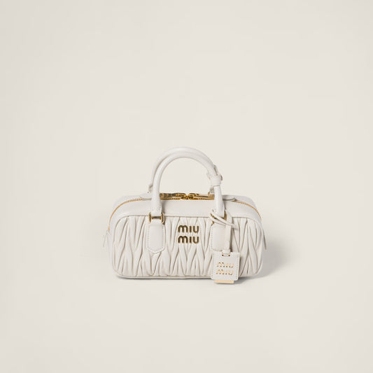 Arcadie leather bag matelassé White - حقيبة Arcadie جلد لون أبيض ماتلاسي