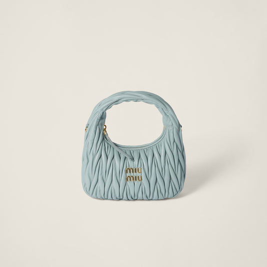 Wander nap leather hobo Powder Blue -  حقيبة لبني Wander جلد