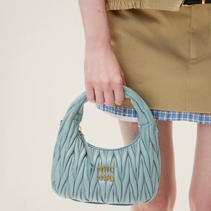 Wander nap leather hobo Powder Blue -  حقيبة لبني Wander جلد