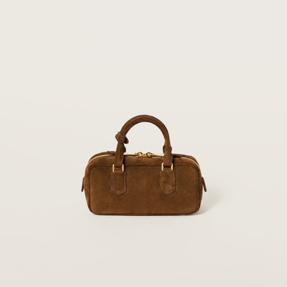 Arcadie padded suede top-handle bag Cocoa Brown (Large)