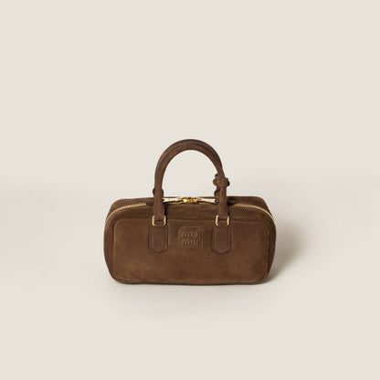 Arcadie padded suede top-handle bag Cocoa Brown (Large)