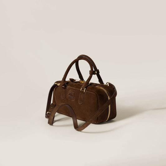 Arcadie padded suede top-handle bag Cocoa Brown (Large)