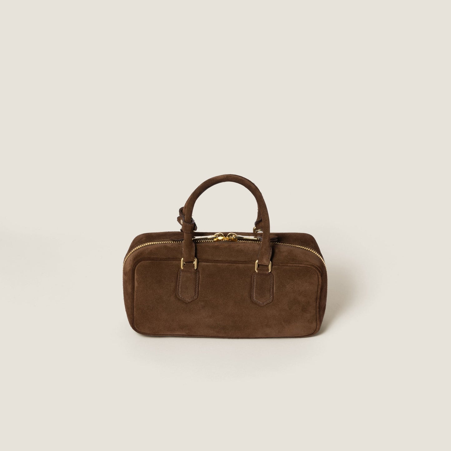 Arcadie padded suede top-handle bag Cocoa Brown (Large)