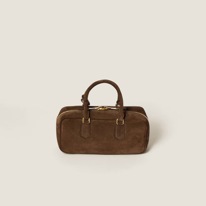Arcadie padded suede top-handle bag Cocoa Brown (Large)