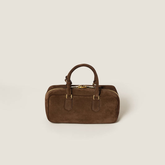 Arcadie padded suede top-handle bag Cocoa Brown (Large)