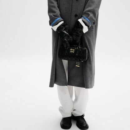 Arcadie matelassé leather bag BLACK - حقيبة Arcadie جلد لون اسود ماتلاسي