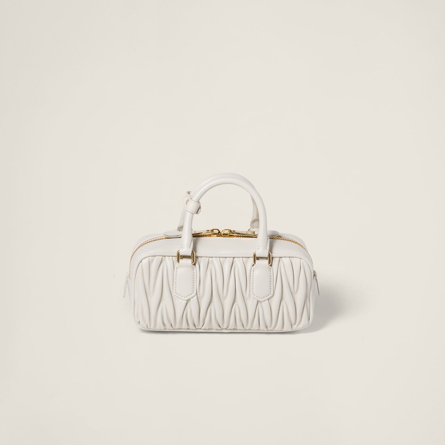 Arcadie leather bag matelassé White - حقيبة Arcadie جلد لون أبيض ماتلاسي