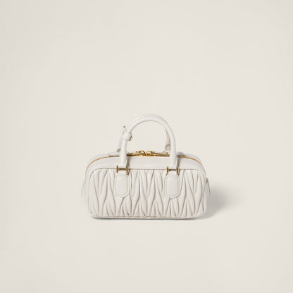 Arcadie leather bag matelassé White - حقيبة Arcadie جلد لون أبيض ماتلاسي