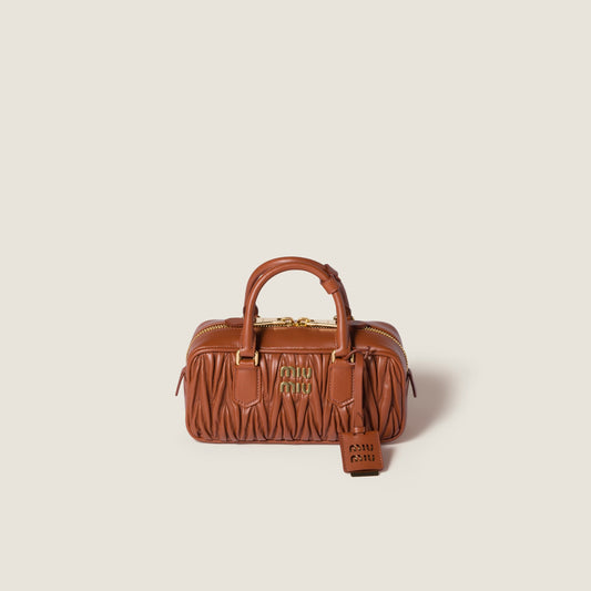 Arcadie leather bag matelassé Brown - حقيبة Arcadie جلد لون بني ماتلاسي