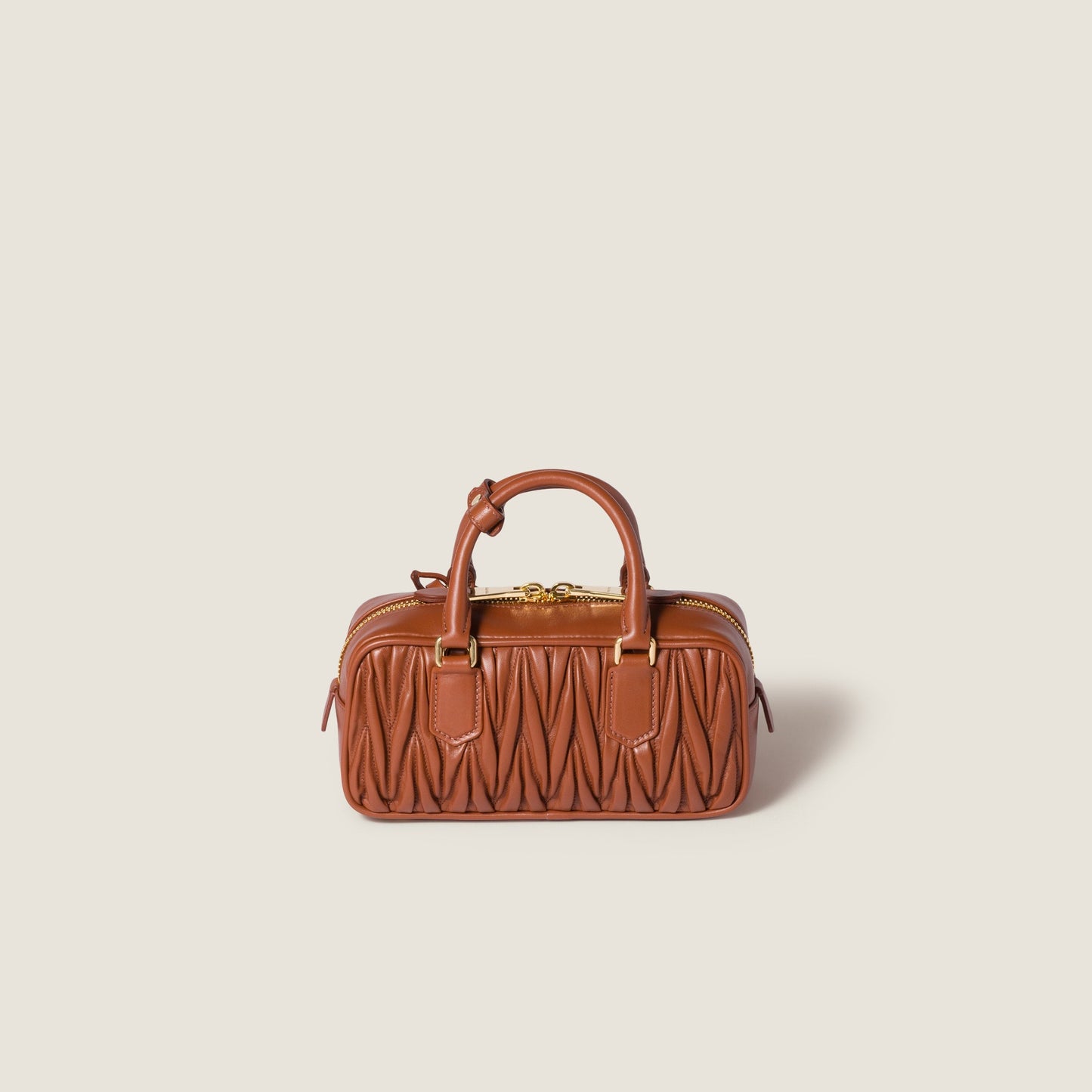 Arcadie leather bag matelassé Brown - حقيبة Arcadie جلد لون بني ماتلاسي