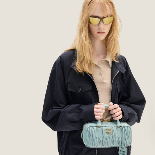 Arcadie leather bag matelassé Powder Blue - حقيبة Arcadie جلد لون لبني ماتلاسي