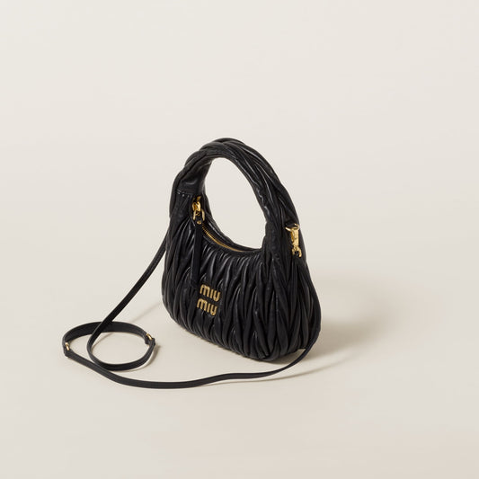Wander nap leather hobo bag Black -  حقيبة هوبو أسودWander جلد