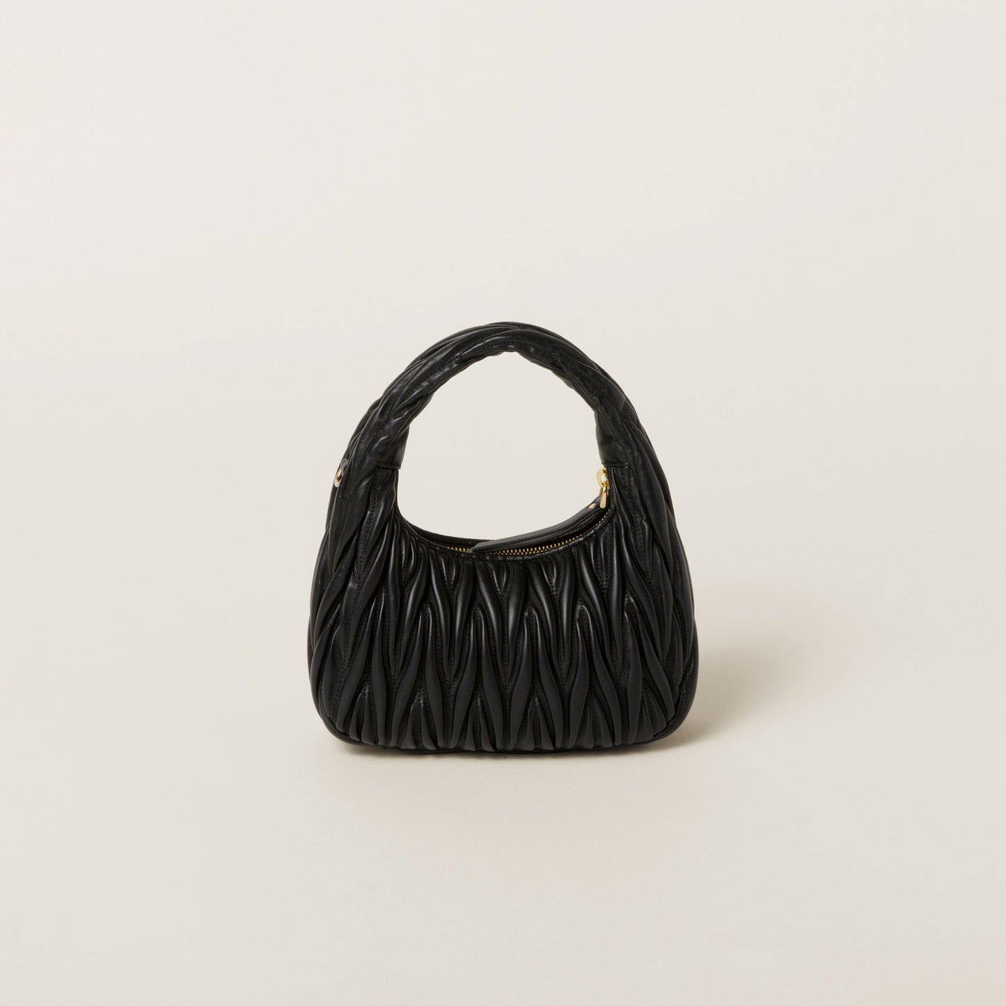 Wander nap leather hobo bag Black -  حقيبة هوبو أسودWander جلد