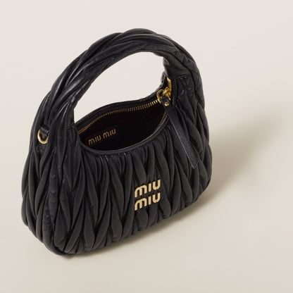 Wander nap leather hobo bag Black -  حقيبة هوبو أسودWander جلد